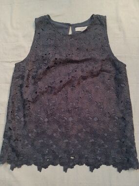 Ann Taylor Loft Floral Lace Overlay Sleeveless Camisole Women's Size Medium
